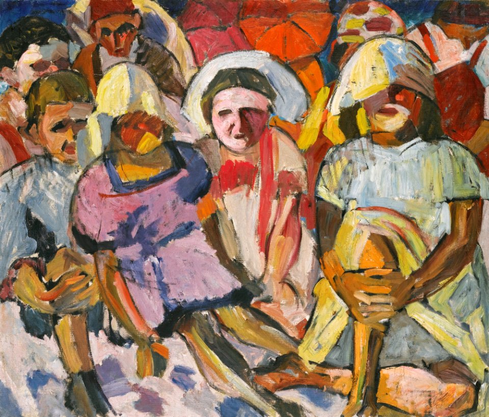 Children with Parasols by Aristarkh Lentulov (ca. 1912)