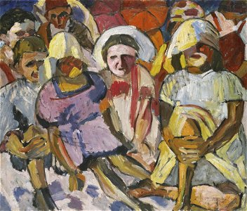 Children with Parasols by Aristarkh Lentulov (ca. 1912)