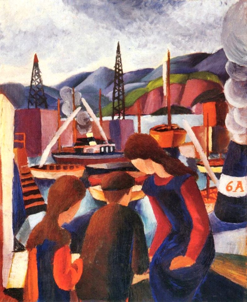 Children-at-the-port-i-by-august-macke