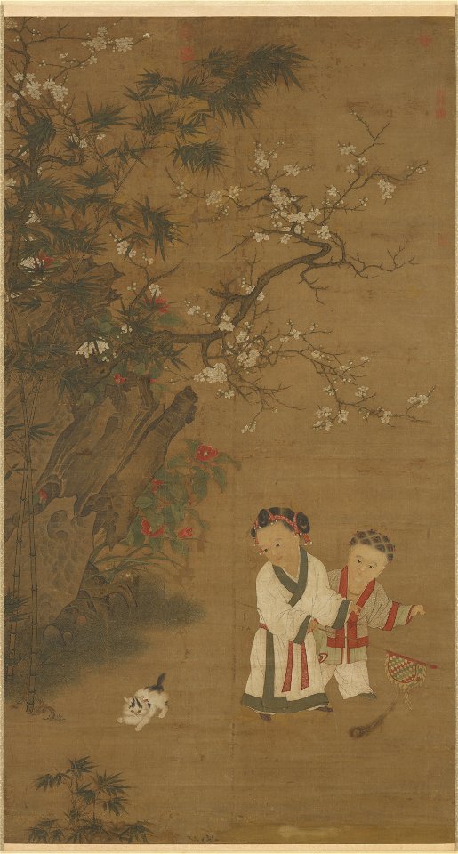 Children Playing on a Winter Day