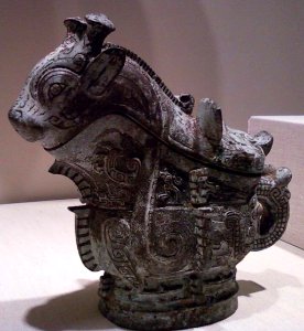 Chinese ritual wine server (guang) (cropped)