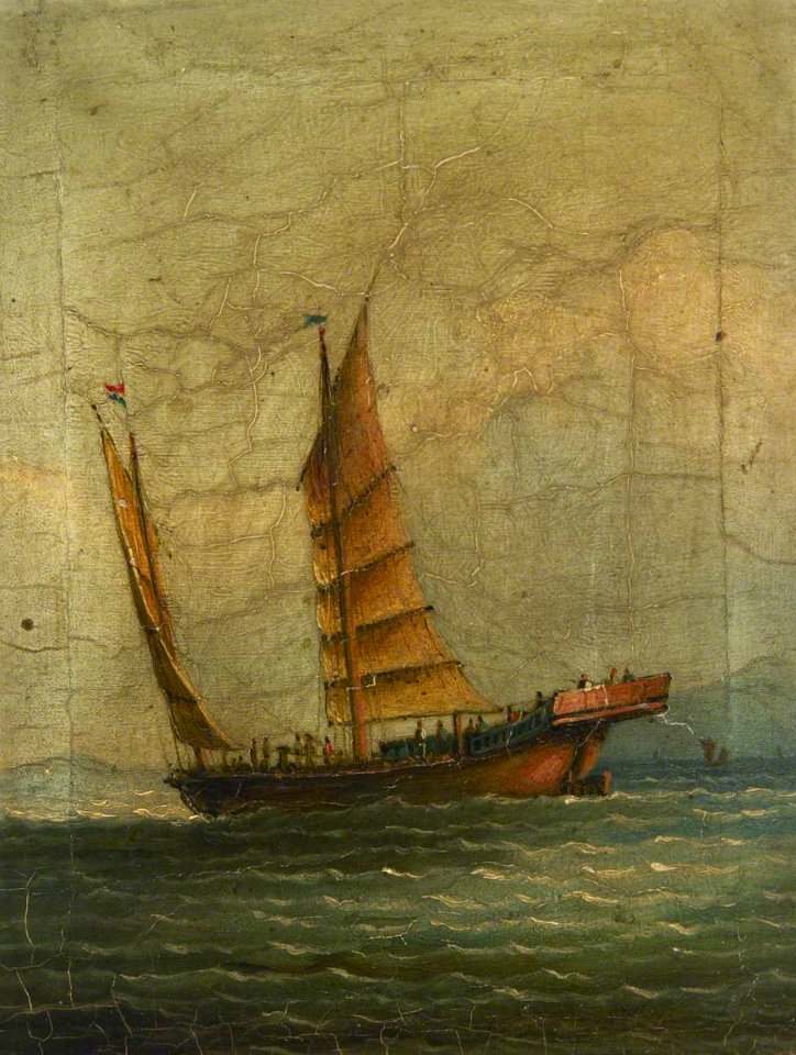 Chinese School - A Junk under Sail - BHC1167 - Royal Museums Greenwich