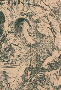 Chinsetsu Yumiharizuki - Sutemaru shooting down a bird in flight Cropped
