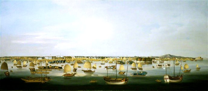 Chinese School - Shipping in the Pearl River off Canton - BHC1785 - Royal Museums Greenwich