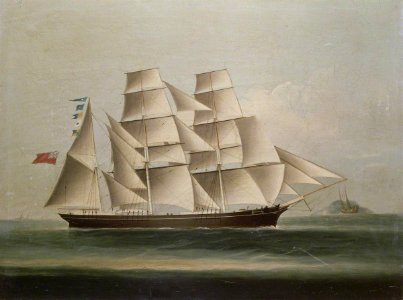 Chinese School - The Barque 'Pathfinder' - BHC3537 - Royal Museums Greenwich. Free illustration for personal and commercial use.