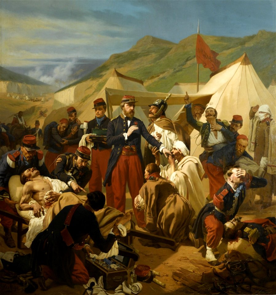 Chirurgiens français soignant les blessés après la bataille d'Inkermann en 1854