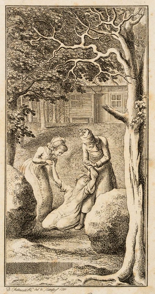 Chodowiecki - Wilhelmine vor ihrem selbstgemachten Grabe. 1781