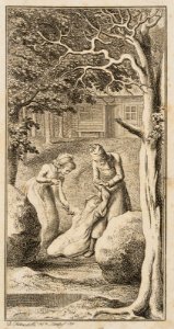 Chodowiecki - Wilhelmine vor ihrem selbstgemachten Grabe. 1781
