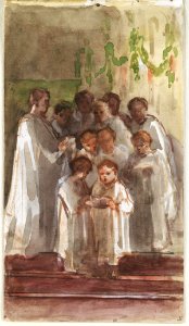 Choir singing on Christmas Day by Louisa Anne (née Stuart), Marchioness of Waterford