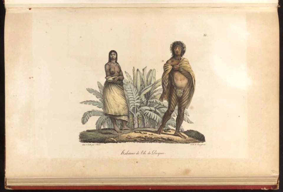 Habitans de l'ile de Pasques; dess. et lith. par Choris