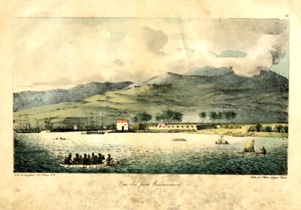 Vue du port hanarourou by Louis Choris