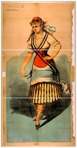 Chorus girl in striped skirt and striped socks LCCN2014637282