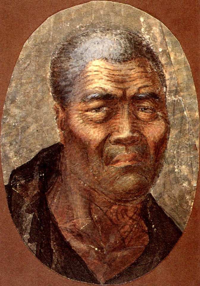 Louis Choris (1795-1828) - Kamehameha, King of the Sandwich Islands by Louis Choris, (Russian), pen and watercolor