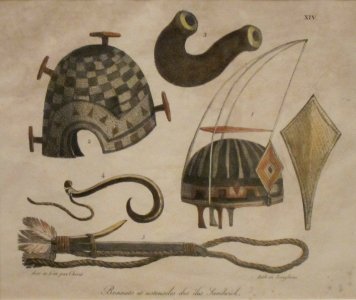 Helmets and Tools from the Sandwich Islands, Louis Choris, Honolulu Museum of Art