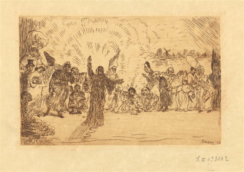 Christ among the Beggards, print by James Ensor, 1895, Prints Department, Royal Library of Belgium, S. II 133102