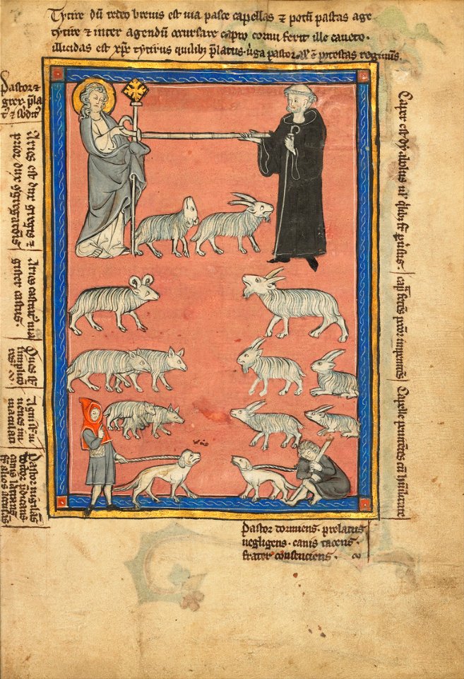Christ and a Monk Holding the Ends of a Staff and Two Shepherds with their Flock - Google Art Project