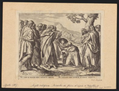 Christ And The Woman of Cana print by Anthonie Blocklandt van Montfoort, NHD 162- S.I 52747, Prints Department, Royal Library of Belgium