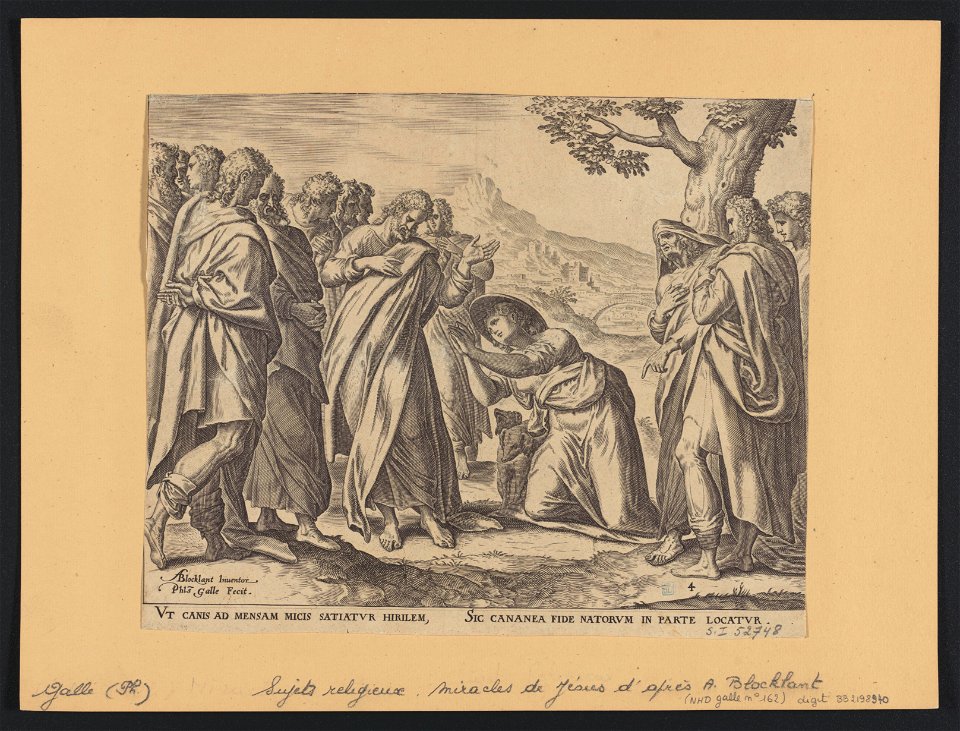 Christ And The Woman of Cana print by Anthonie Blocklandt van Montfoort, NHD 162- S.I 52748, Prints Department, Royal Library of Belgium
