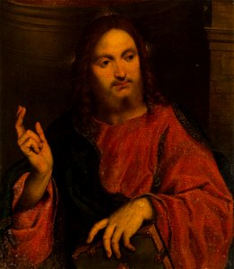 Christ Blessing by Paris Bordone Mauritshuis 310