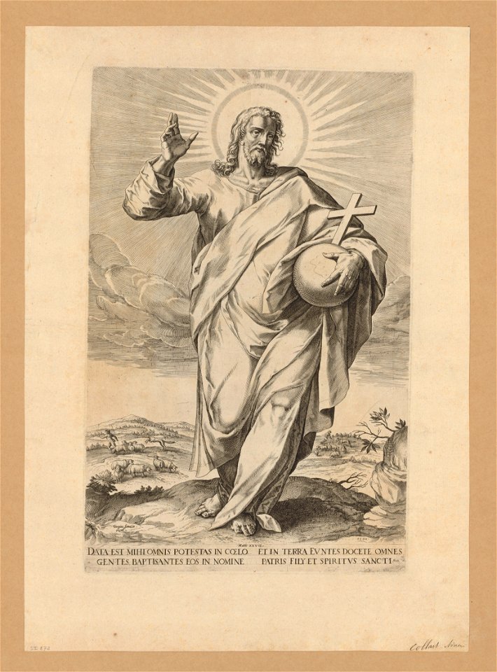 Christ 1592 print by Maerten de Vos, S.I 872, Prints Department, Royal Library of Belgium