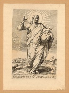 Christ 1592 print by Maerten de Vos, S.I 872, Prints Department, Royal Library of Belgium