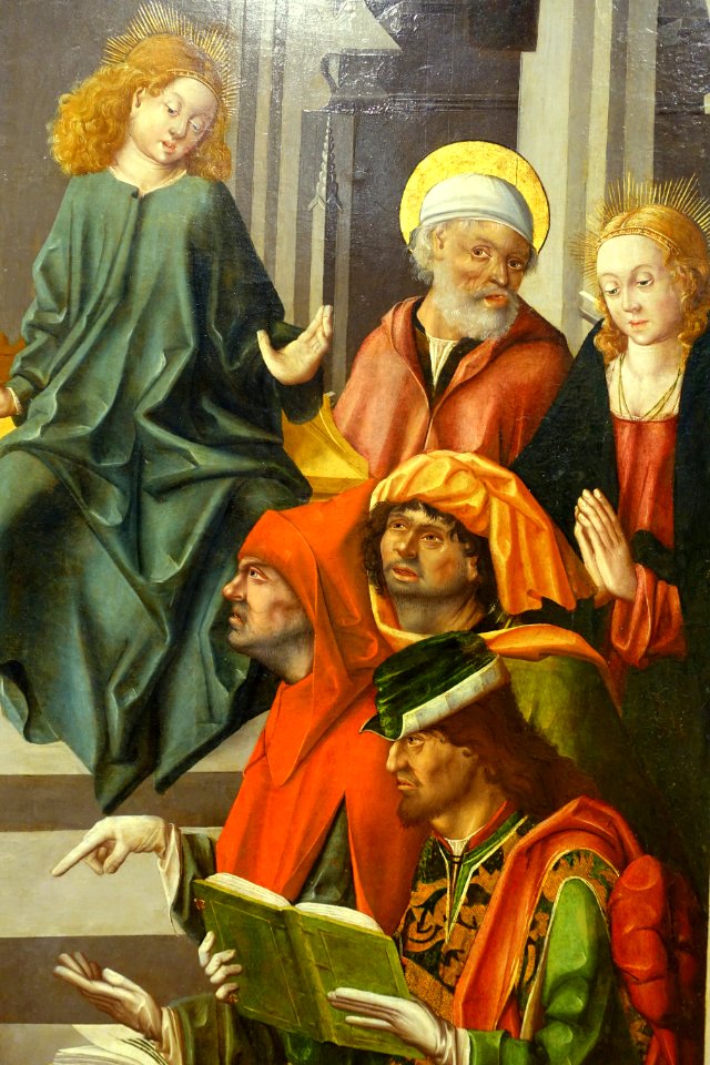 Christ Among the Doctors by Maestro Bartolomé, detail, 1480-1488, oil on panel - University of Arizona Museum of Art - University of Arizona - Tucson, AZ - DSC08328