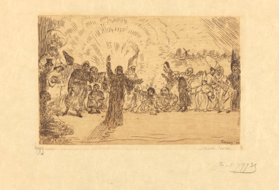 Christ among the Beggards, print by James Ensor, 1895, Prints Department, Royal Library of Belgium, S. II 79735