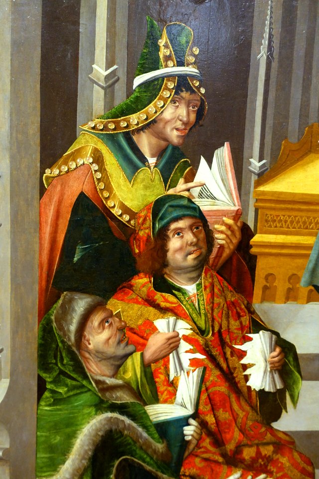 Christ Among the Doctors by Maestro Bartolomé, detail, 1480-1488, oil on panel - University of Arizona Museum of Art - University of Arizona - Tucson, AZ - DSC08326