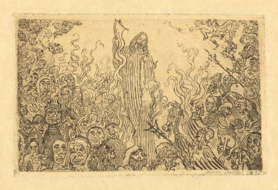 Christ Descending into Hell, print by James Ensor, , Prints Department, Royal Library of Belgium, R-2009-24708