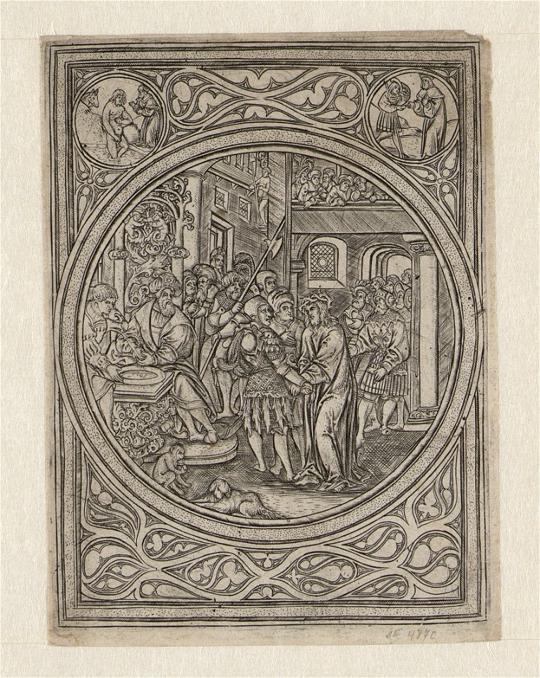 Christ Before Pilate ca.1519 print by Master S., S.II 4870, Prints Department, Royal Library of Belgium