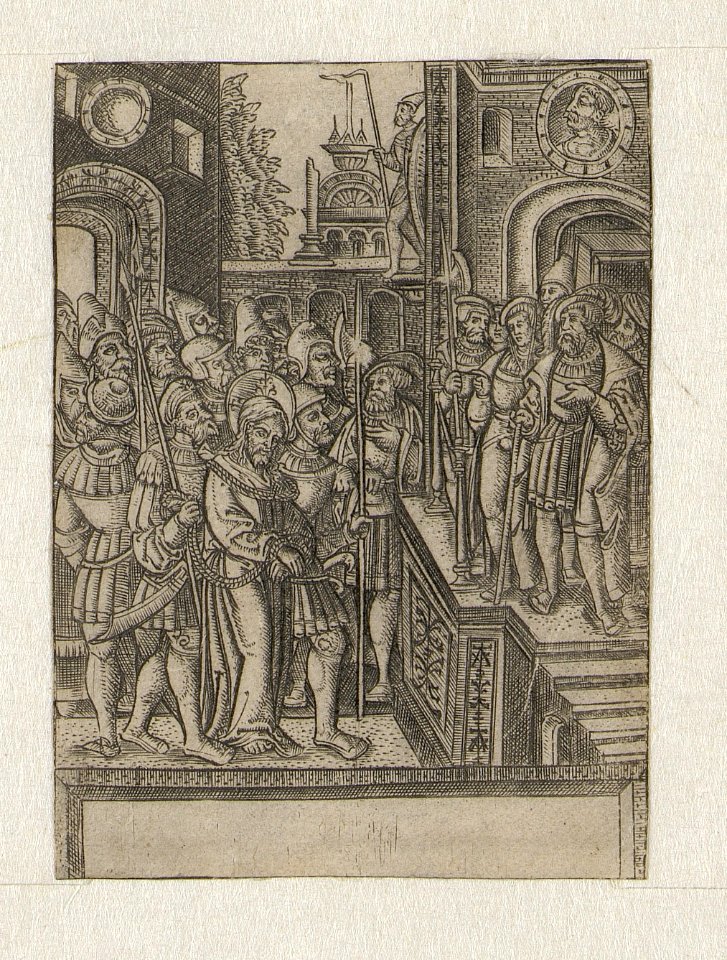 Christ before Herod ca.1519 print by Master S., R-2009-16920, Prints Department, Royal Library of Belgium