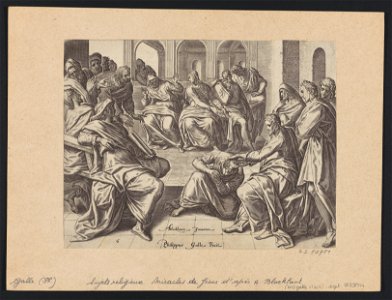 Christ Healing A Crippled Woman print by Anthonie Blocklandt van Montfoort, S.I 52751, Prints Department, Royal Library of Belgium