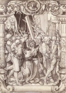 Christ Carrying the Cross, design for stained glass window, by Hans Holbein the Younger