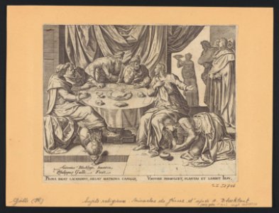 Christ In The House of Simon print by Anthonie Blocklandt van Montfoort, S.I 52746, Prints Department, Royal Library of Belgium