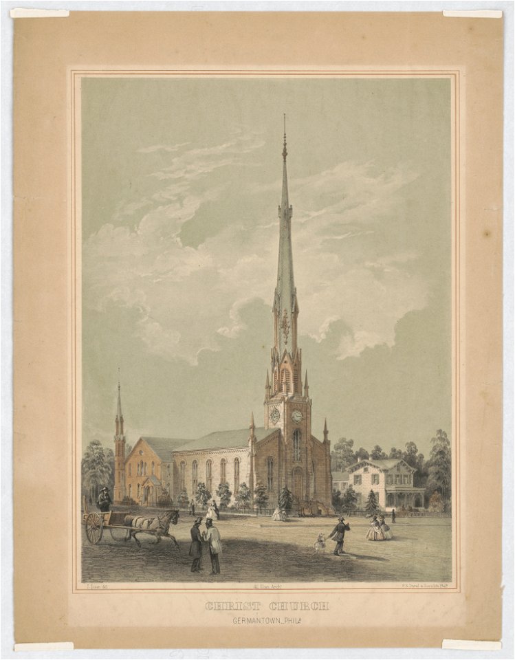 Christ Church, Germantown, Phila. - J. Queen del. ; Sl. Sloan Archt. ; P.S. Duval & Son's lith., Phila. LCCN2010651265