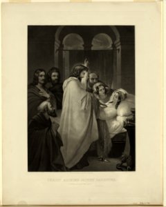 Christ raising Jairus' daughter - The original picture by Theodore Von Holst ; engraved by Miss Emily Sartain. LCCN97514599