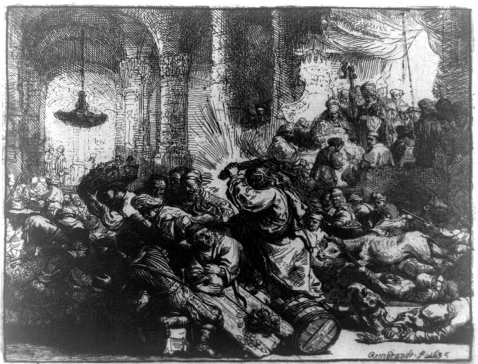 Christ driving the money changers from the temple LCCN96509132