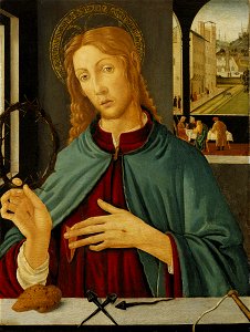 Christ with Instruments of the Passion - Jacopo d'Arcangelo del Sellaio. Free illustration for personal and commercial use.