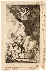 Christen gaat langs een berg, door welke hij vreest te worden verpletterd, objectnr A 41697