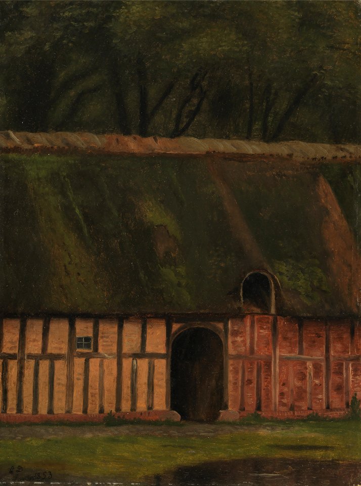 Christen Dalsgaard - En bindingsværkslænge ved Krabbesholm - KMS3930 - Statens Museum for Kunst