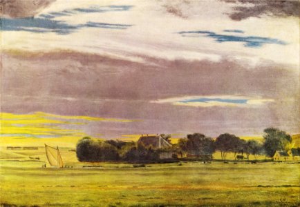 Christen Dalsgaard - Landskab fra Skiveegnen med Skivehus - 1849