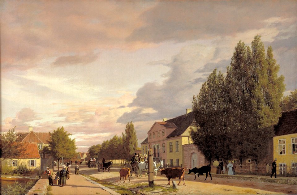 Christen Købke - View of a Street in Østerbro outside Copenhagen. Morning Light - Google Art Project