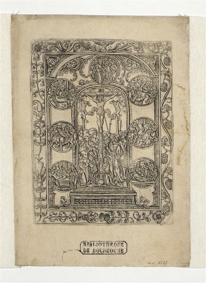 Christ on the Cross between the two thieves ca.1519 print by Master S., MS. 5207, Prints Department, Royal Library of Belgium
