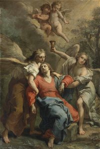 Christ supported by two angels (gaetano gandolfi)
