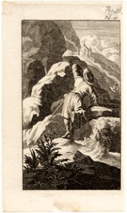 Christen beklimt de heuvel Moeilykheyt, objectnr A 41686