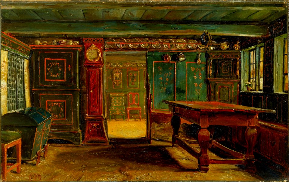 Christen Dalsgaard - Farmhouse room near Store Heddinge. - Google Art Project