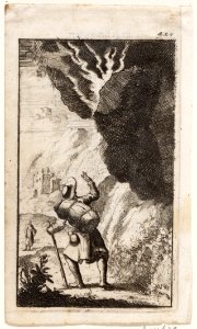 Christen gaat langs een berg, door welke hij vreest te worden verpletterd, objectnr A 41679