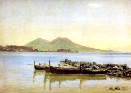 Christen Købke - The Bay of Naples with Vesuvius in the Background