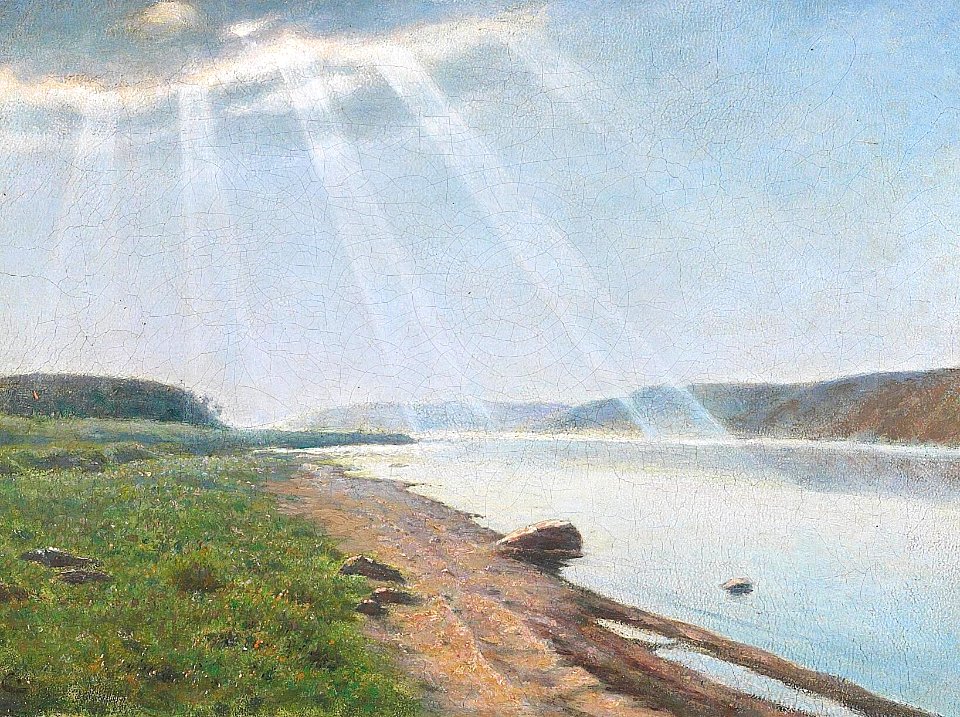 Godfred Christensen - Solskin over Mariager Fjord