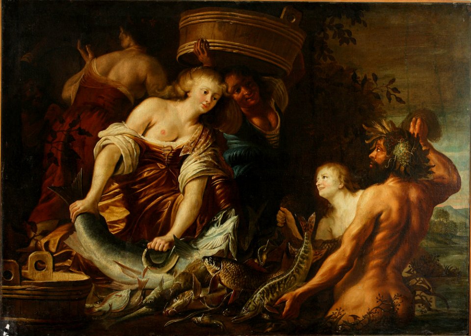 Christiaen Gillisz. van Couwenbergh - Allegory of the abundance of the sea – scraping fish - 184208 MNW - National Museum in Warsaw